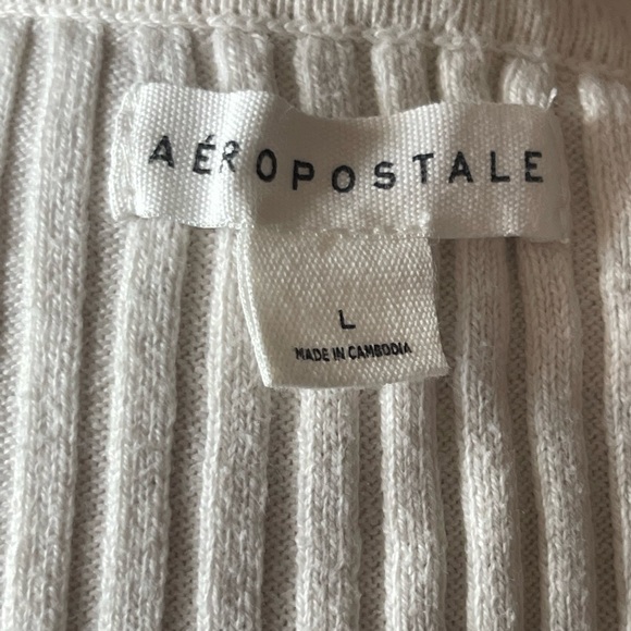 Aeropostale Ribbed Short Sleeve Bolero 2 button Cropped - Picture 3 of 5